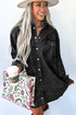Loose H Line Raw Hem Denim T Shirt Dress